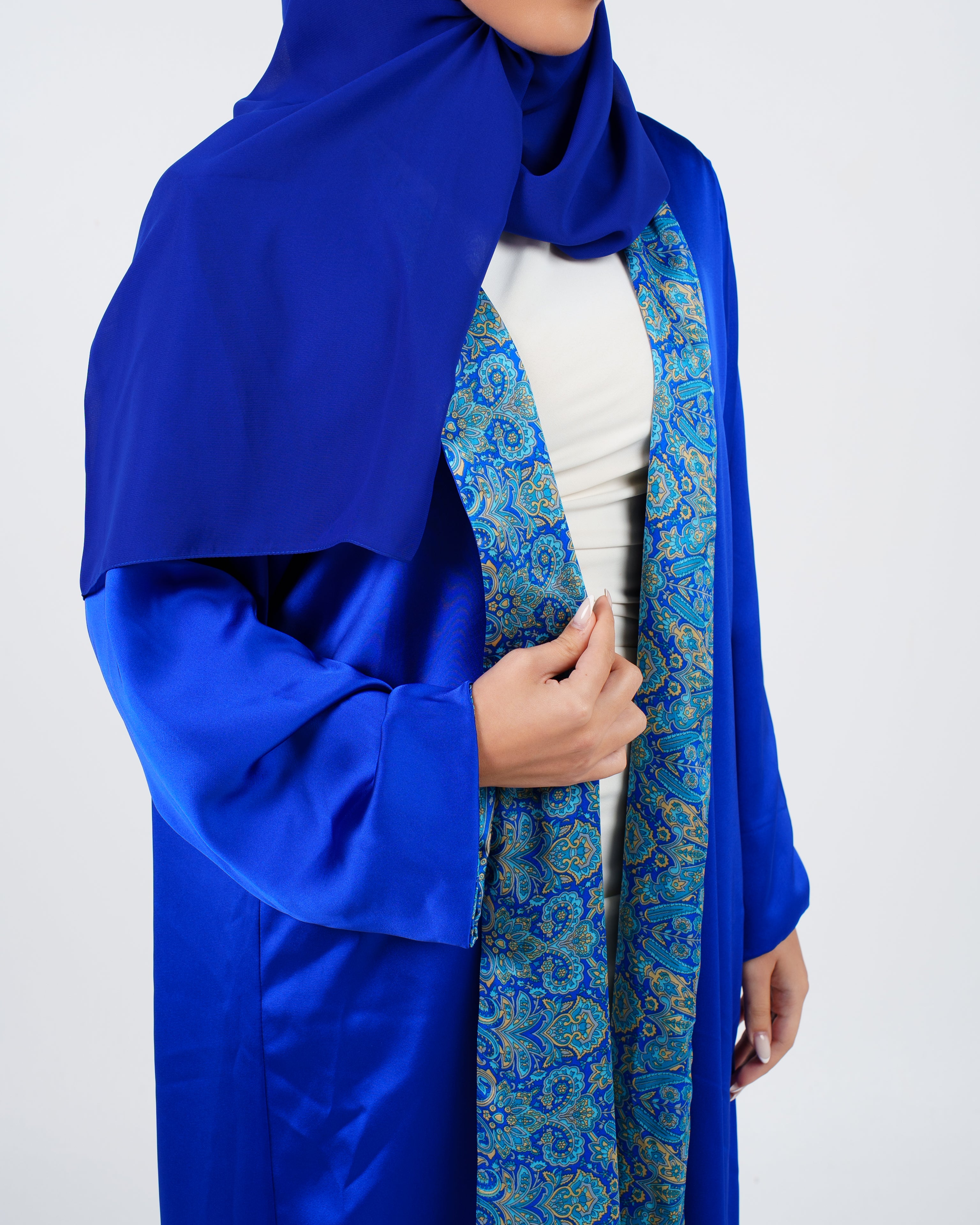 Womens 2 in 1 Selection - The Geometric Reversa Silk in Electric Blue