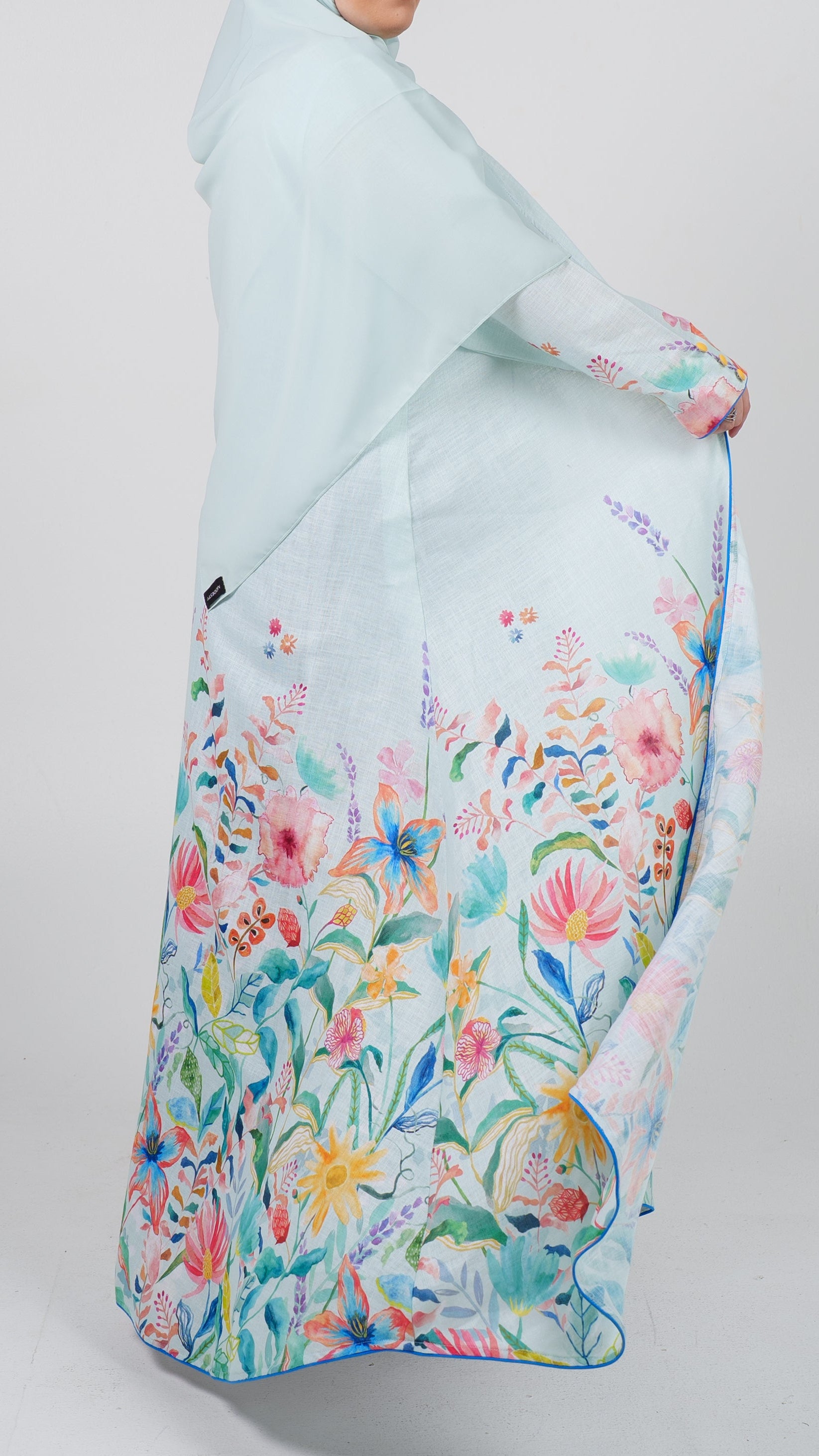 Womens Essential Abaya - Linen Garden in Mint