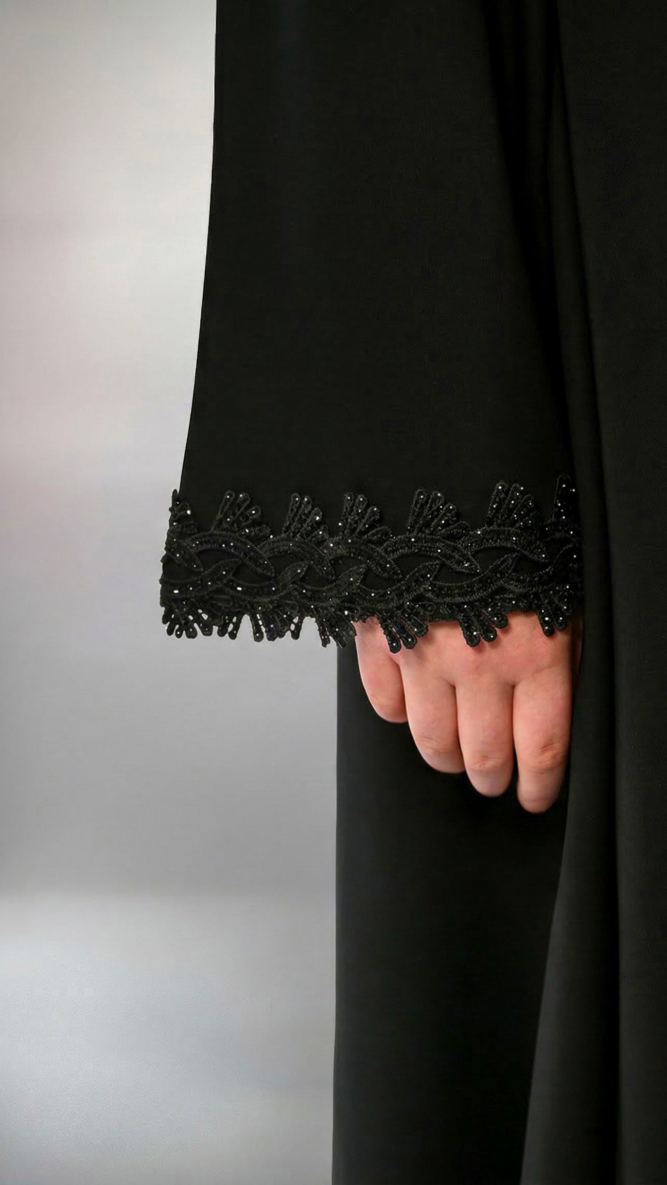Girls Essential Abaya - Your Daily Companion in Sparkling Ebony