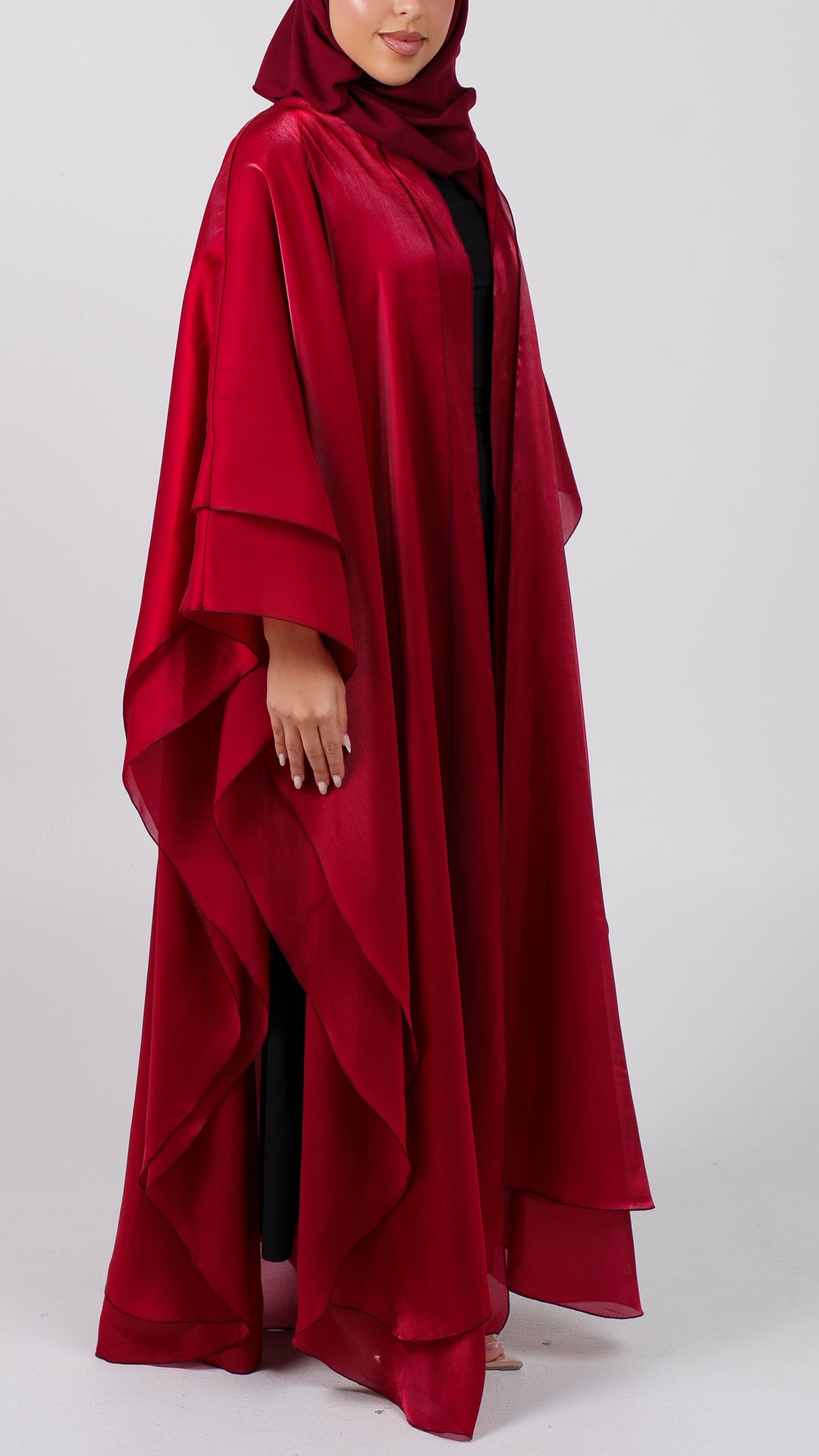 Womens Dressy Abaya - The Butterfly Effect in Popping Red