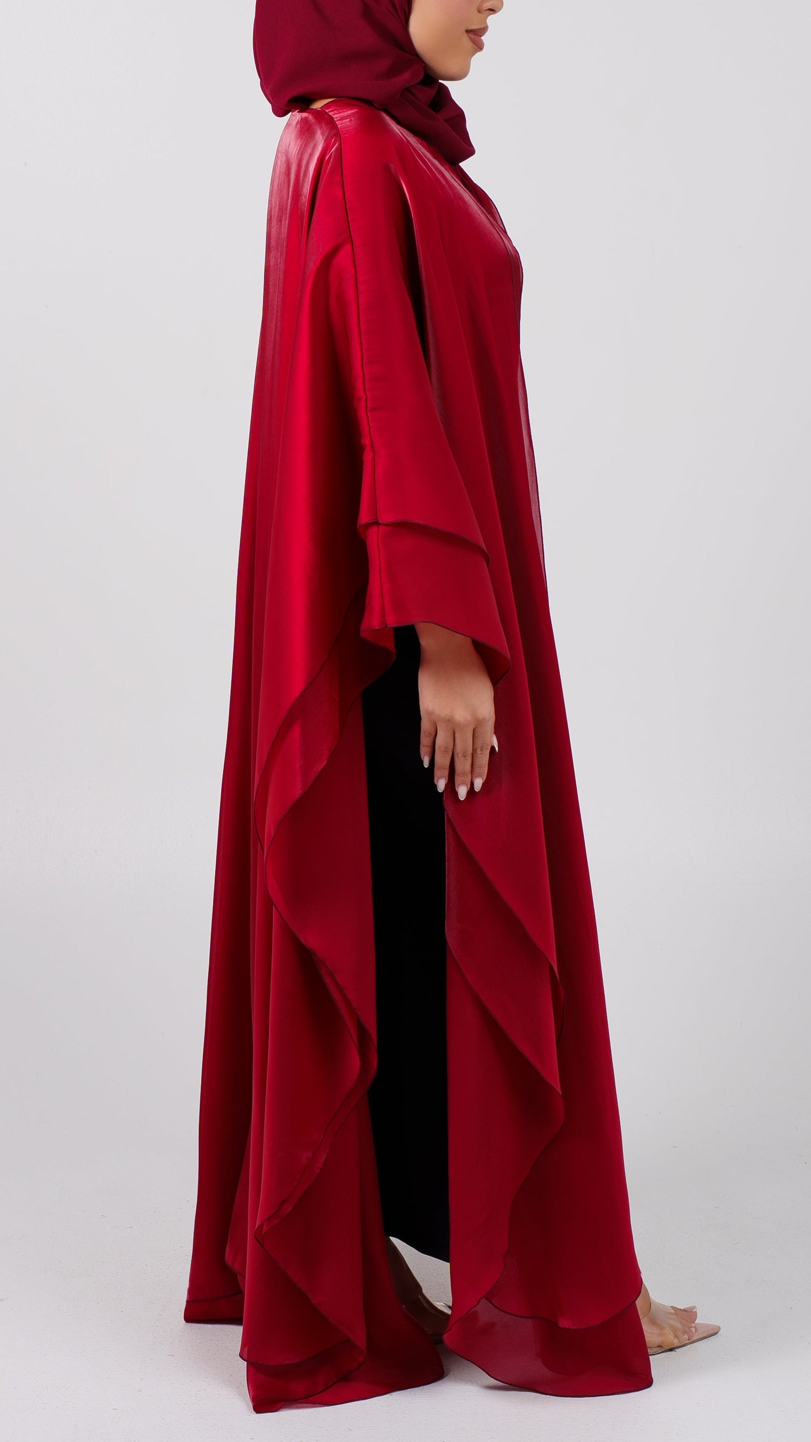 Womens Dressy Abaya - The Butterfly Effect in Popping Red