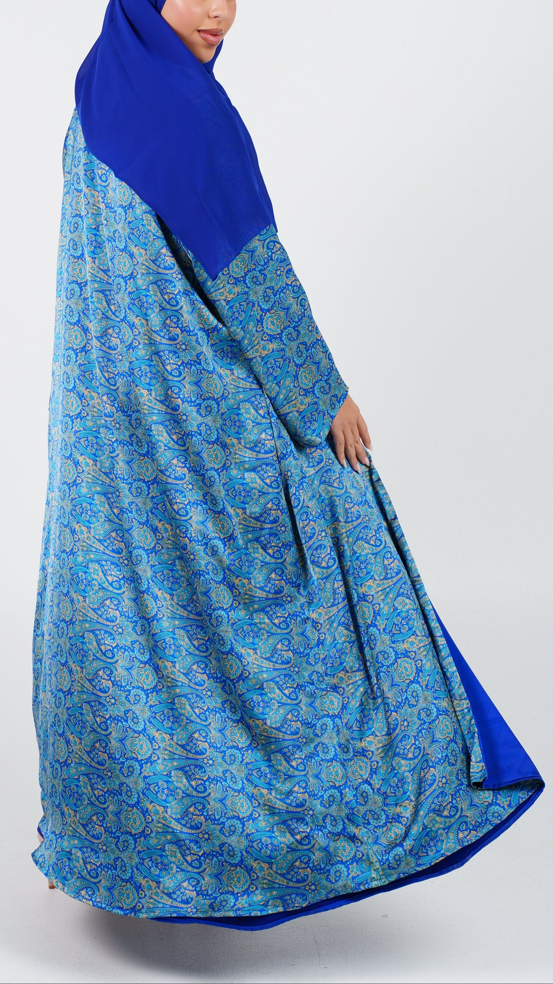 Womens 2 in 1 Selection - The Geometric Reversa Silk in Electric Blue