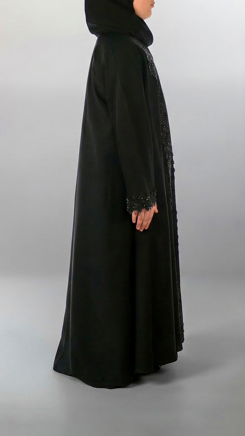 Girls Essential Abaya - Your Daily Companion in Sparkling Ebony