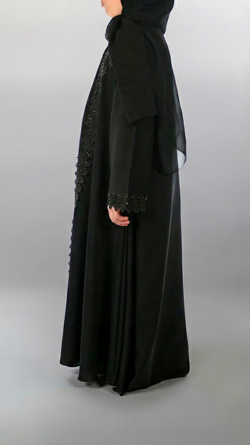 Girls Essential Abaya - Your Daily Companion in Sparkling Ebony