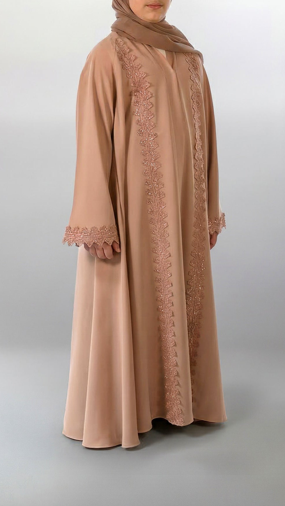 Girls Essential Abaya - Your Daily Companion in Sparkling Pink