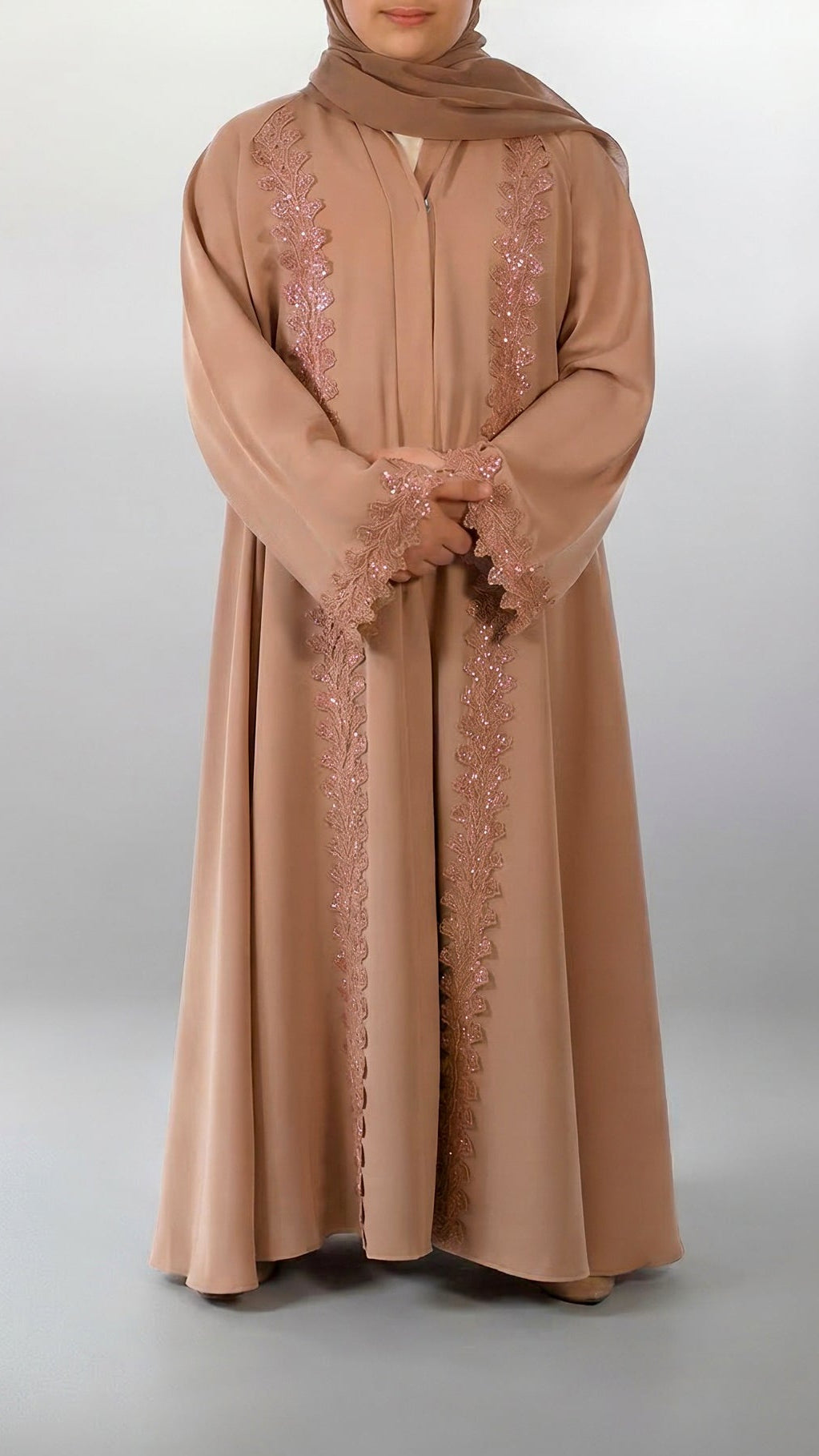 Girls Essential Abaya - Your Daily Companion in Sparkling Pink