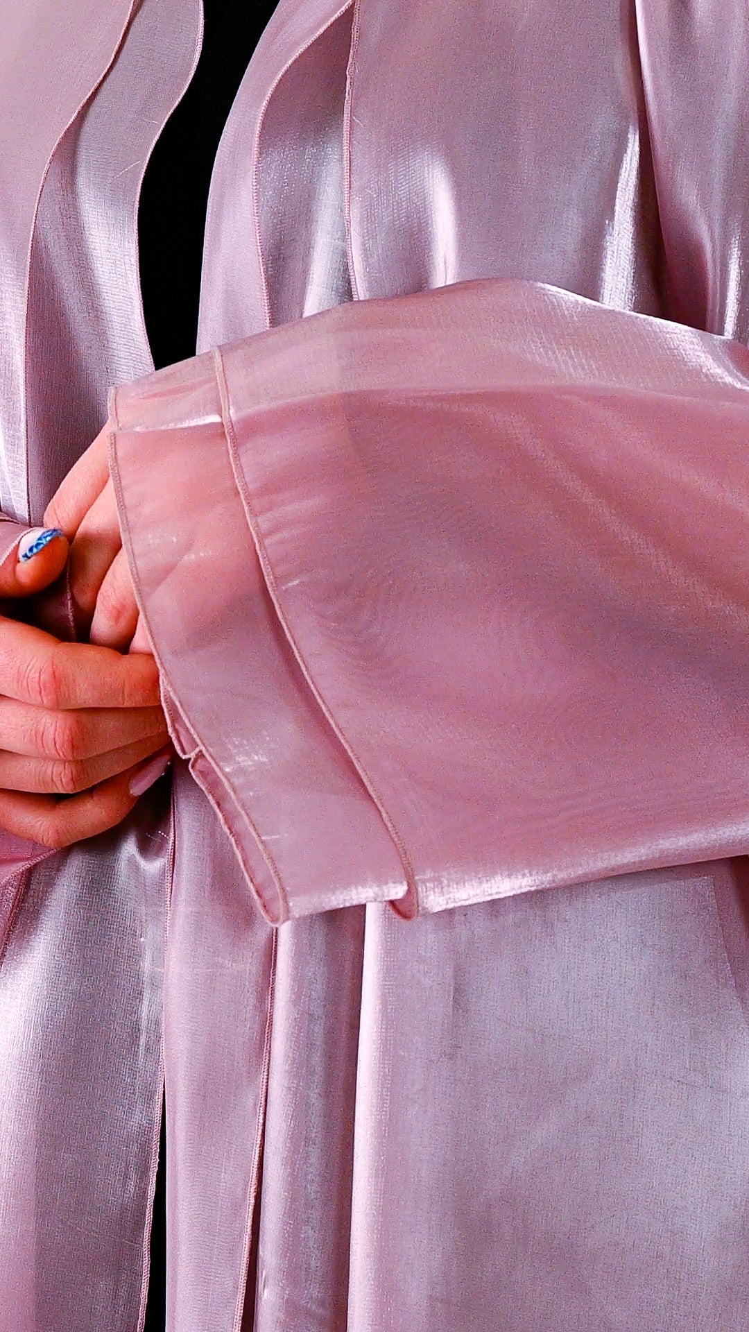 Womens Dressy Abaya - Organza Shimmer in Pretty Pink